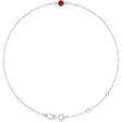 Sterling Silver Lab-Grown Ruby Bezel-Set Solitaire 6 1/2-7 1/2" Bracelet