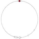 Sterling Silver Lab-Grown Ruby Bezel-Set Solitaire 6 1/2-7 1/2" Bracelet