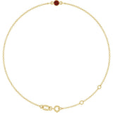 14K Yellow Gold Natural Mozambique Garnet Bezel-Set Solitaire 6 1/2-7 1/2" Bracelet