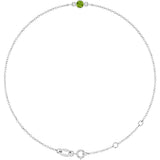 Sterling Silver Natural Peridot Bezel-Set Solitaire 6 1/2-7 1/2" Bracelet
