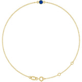 14K Yellow Gold Lab-Grown Blue Sapphire Bezel-Set Solitaire 6 1/2-7 1/2" Bracelet
