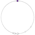 Sterling Silver Natural Amethyst Bezel-Set Solitaire 6 1/2-7 1/2" Bracelet