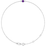 Sterling Silver Natural Amethyst Bezel-Set Solitaire 6 1/2-7 1/2" Bracelet
