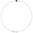 14K White Gold Lab-Grown Blue Sapphire Bezel-Set Solitaire 6 1/2-7 1/2" Bracelet