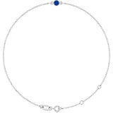 14K White Gold Natural Blue Sapphire Bezel-Set Solitaire 6 1/2-7 1/2" Bracelet