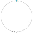 Sterling Silver Natural Aquamarine Bezel-Set Solitaire 6 1/2-7 1/2" Bracelet