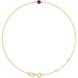 14K Yellow Gold Natural Amethyst Bezel-Set Solitaire 6 1/2-7 1/2" Bracelet