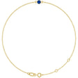14K Yellow Gold Lab-Grown Blue Sapphire Bezel-Set Solitaire 6 1/2-7 1/2" Bracelet