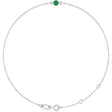 14K White Gold Lab-Grown Emerald Bezel-Set Solitaire 6 1/2-7 1/2" Bracelet