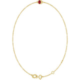 14K Yellow Gold Lab-Grown Ruby Bezel-Set Solitaire 6 1/2-7 1/2" Bracelet