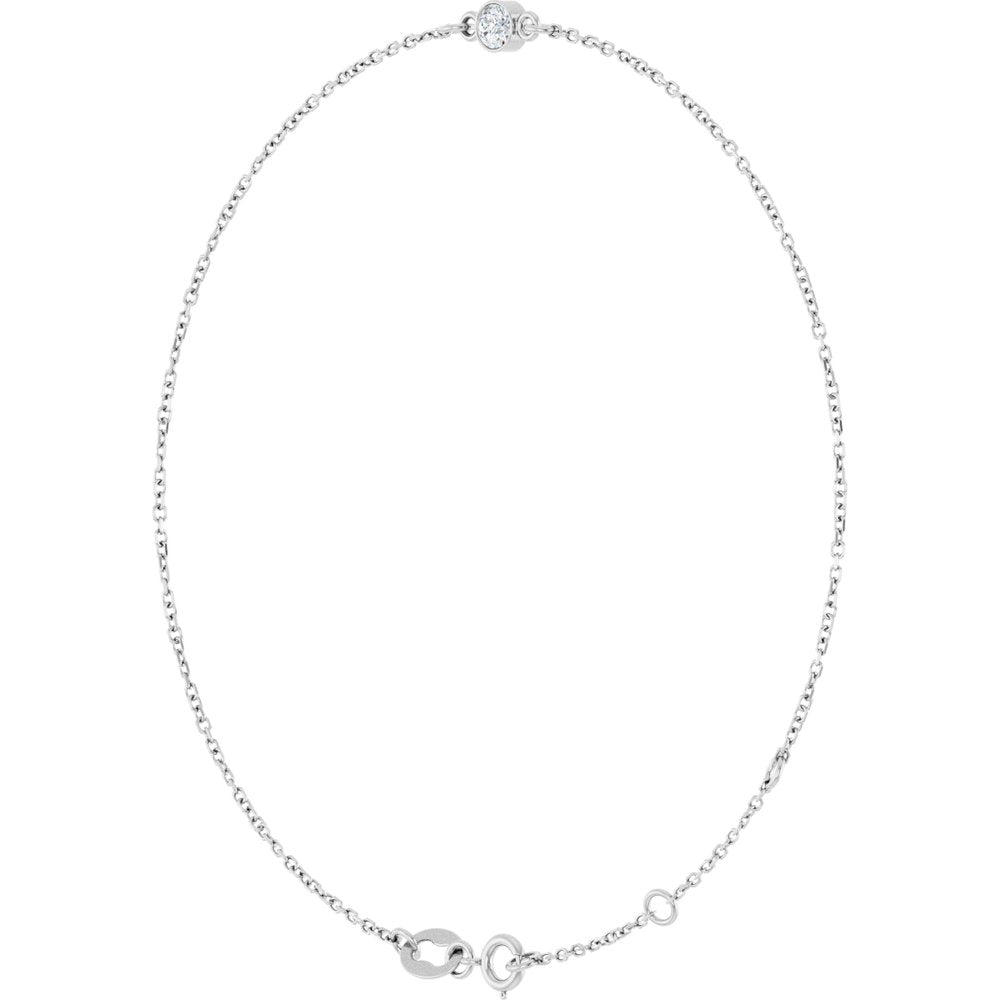 14K White Gold 1/10 CT Natural Diamond 6 1/2-7 1/2" Bracelet