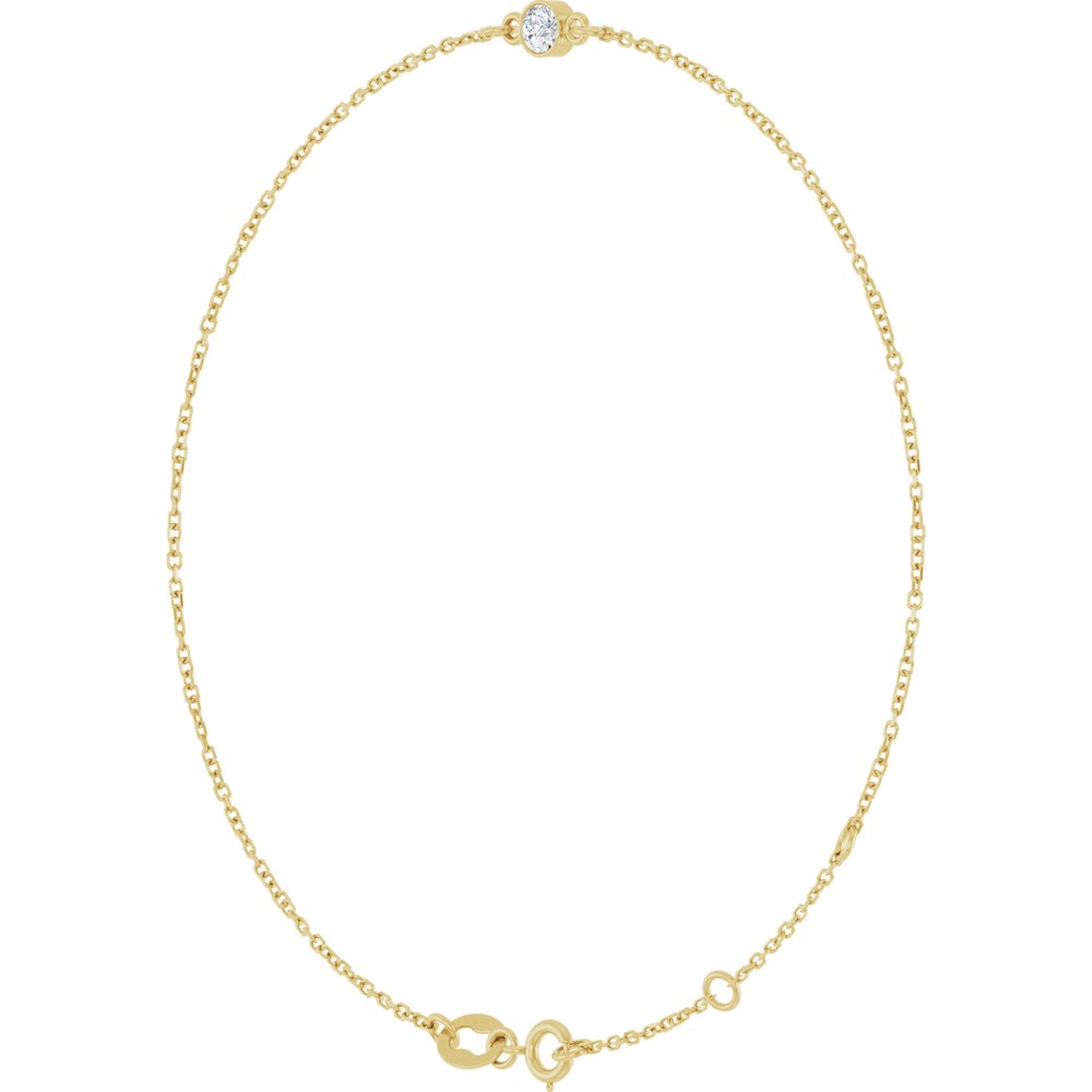 14K Yellow Gold 1/10 CT Natural Diamond 6 1/2-7 1/2" Bracelet