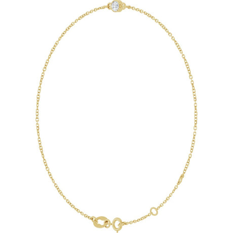 14K Yellow Gold 1/10 CT Natural Diamond 6 1/2-7 1/2" Bracelet