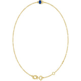 14K Yellow Gold Lab-Grown Blue Sapphire Bezel-Set Solitaire 6 1/2-7 1/2" Bracelet