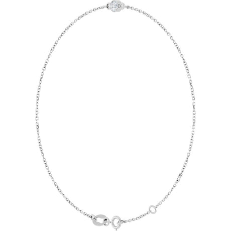 14K White Gold 1/10 CT Natural Diamond 6 1/2-7 1/2" Bracelet