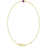 14K Yellow Gold Natural Amethyst Bezel-Set Solitaire 6 1/2-7 1/2" Bracelet
