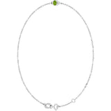 Sterling Silver Natural Peridot Bezel-Set Solitaire 6 1/2-7 1/2" Bracelet