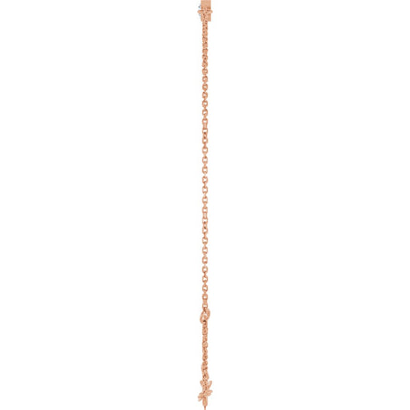 14K Rose Gold 1/10 CT Natural Diamond 6 1/2-7 1/2" Bracelet
