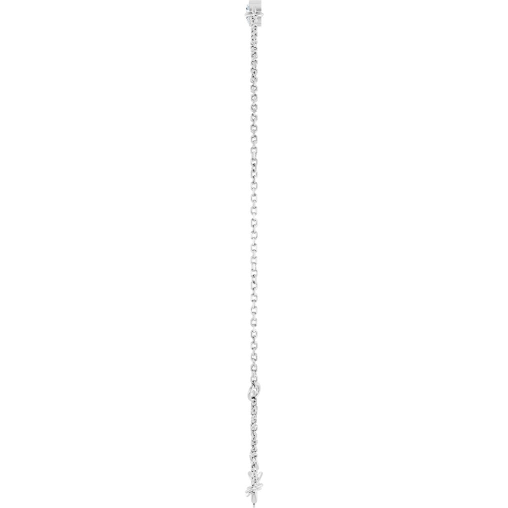 14K White Gold 1/10 CT Natural Diamond 6 1/2-7 1/2" Bracelet