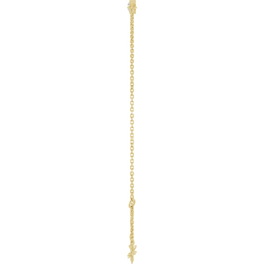14K Yellow Gold 1/10 CT Natural Diamond 6 1/2-7 1/2" Bracelet