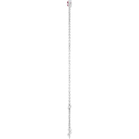 Sterling Silver Lab-Grown Ruby Bezel-Set Solitaire 6 1/2-7 1/2" Bracelet