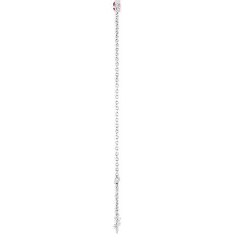 14K White Gold Natural Mozambique Garnet Bezel-Set Solitaire 6 1/2-7 1/2" Bracelet