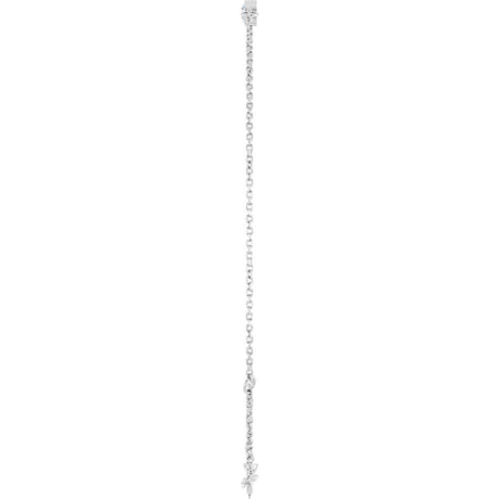 Sterling Silver Natural White Sapphire Bezel-Set Solitaire 6 1/2-7 1/2" Bracelet