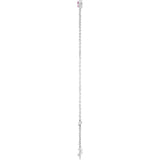 14K White Gold Natural Pink Tourmaline Bezel-Set Solitaire 6 1/2-7 1/2" Bracelet