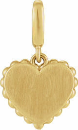 14K Yellow Gold Engravable Heart Charm/Pendant