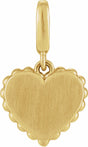 14K Yellow Gold Engravable Heart Charm/Pendant