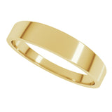 14K Yellow Gold 4 mm Lightweight Tapered Flat Band Size 6.5