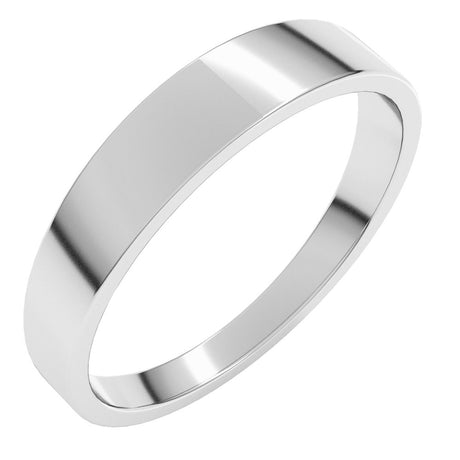 Sterling Silver 4 mm Lightweight Tapered Flat Band Size 10