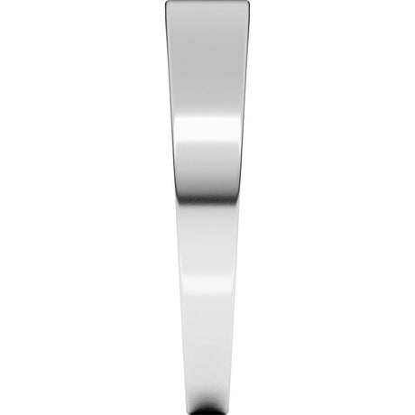14K White Gold 4 mm Lightweight Tapered Flat Band Size 5.5