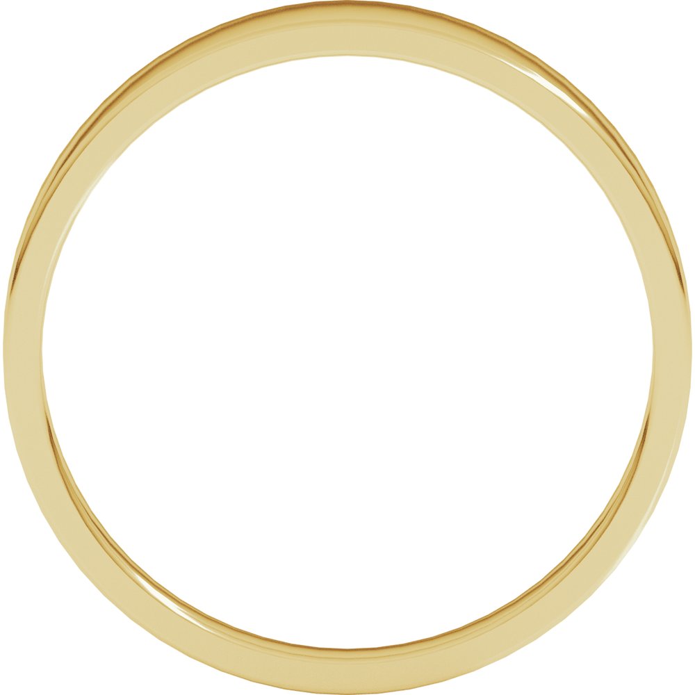 14K Yellow Gold 4 mm Lightweight Tapered Flat Band Size 6