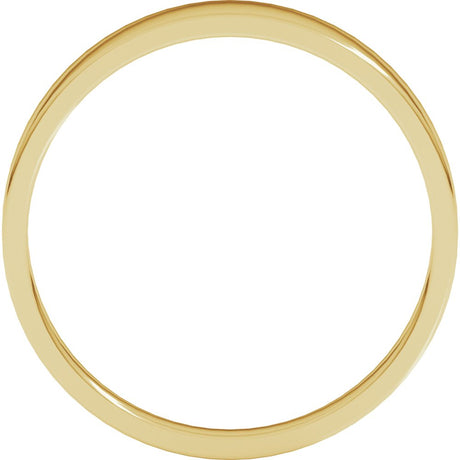 14K Yellow Gold 4 mm Lightweight Tapered Flat Band Size 6