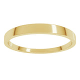 10K Yellow Gold 2.5 mm Lightweight Tapered Flat Band Size 8