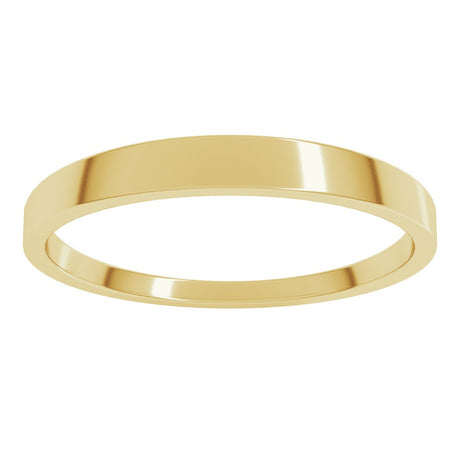 10K Yellow Gold 2.5 mm Lightweight Tapered Flat Band Size 8