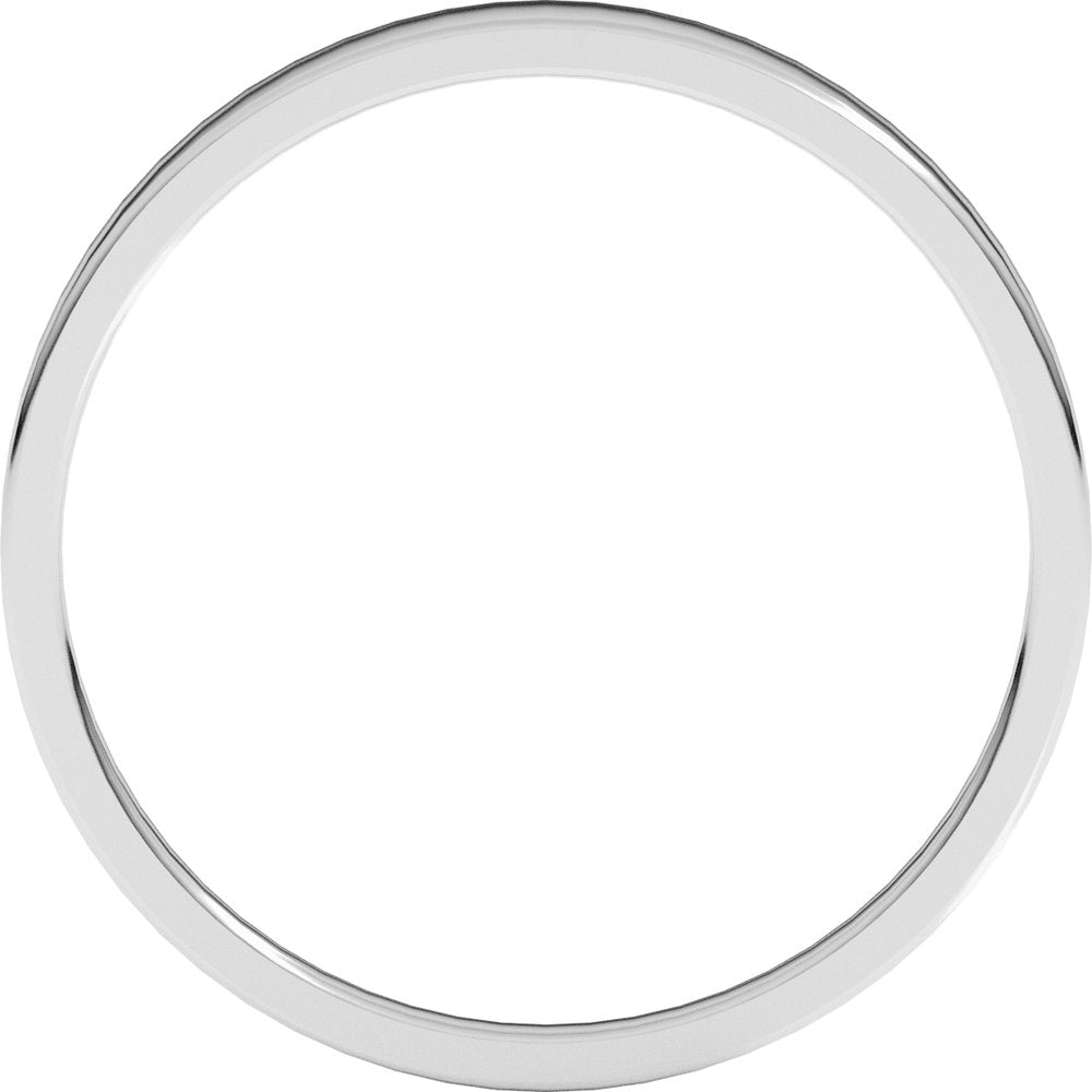 14K White Gold 2.5 mm Lightweight Tapered Flat Band Size 9