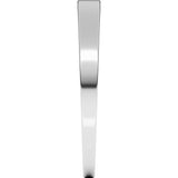 14K White Gold 2.5 mm Lightweight Tapered Flat Band Size 9