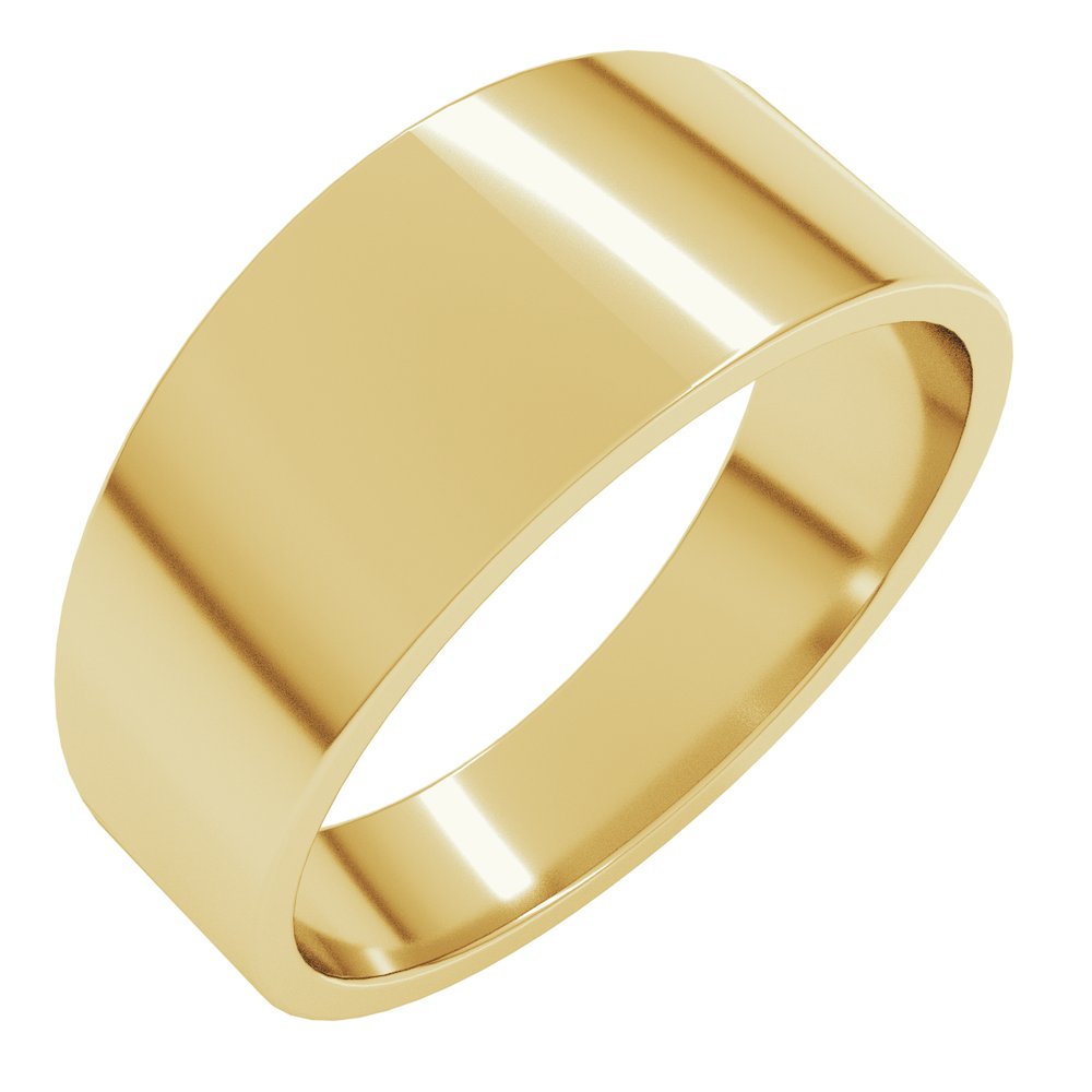 14K Yellow Gold 8 mm Lightweight Tapered Flat Band Size 11