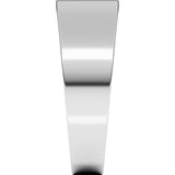 Sterling Silver 7 mm Lightweight Tapered Flat Band Size 16