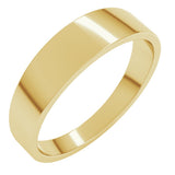 10K Yellow Gold 5 mm Lightweight Tapered Flat Band Size 6