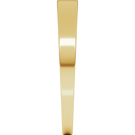 14K Yellow Gold 3 mm Lightweight Tapered Flat Band Size 6.5