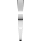 14K White Gold 3 mm Lightweight Tapered Flat Band Size 7.5
