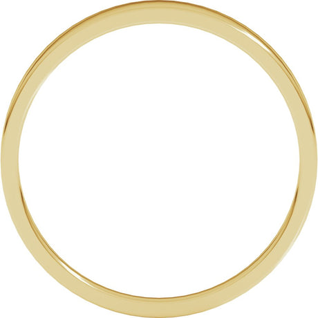 14K Yellow Gold 3 mm Lightweight Tapered Flat Band Size 6.5