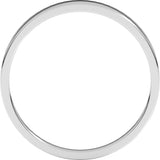 14K White Gold 3 mm Lightweight Tapered Flat Band Size 7.5