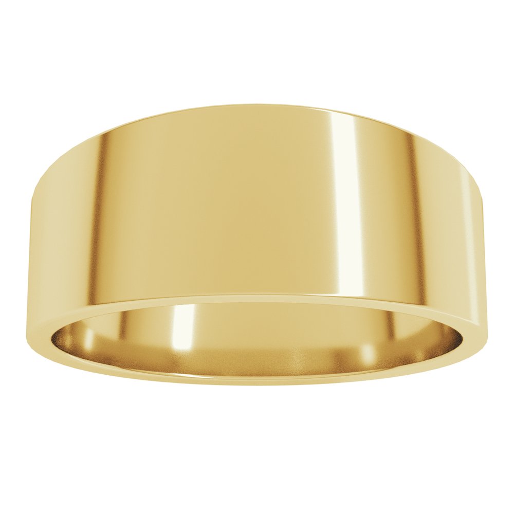 14K Yellow Gold 8 mm Lightweight Tapered Flat Band Size 11