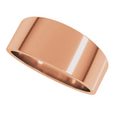 14K Rose Gold 8 mm Lightweight Tapered Flat Band Size 8.5