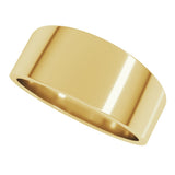 14K Yellow Gold 8 mm Lightweight Tapered Flat Band Size 11