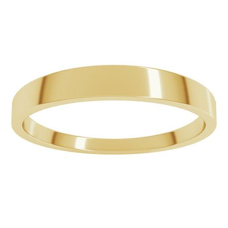14K Yellow Gold 3 mm Lightweight Tapered Flat Band Size 6.5
